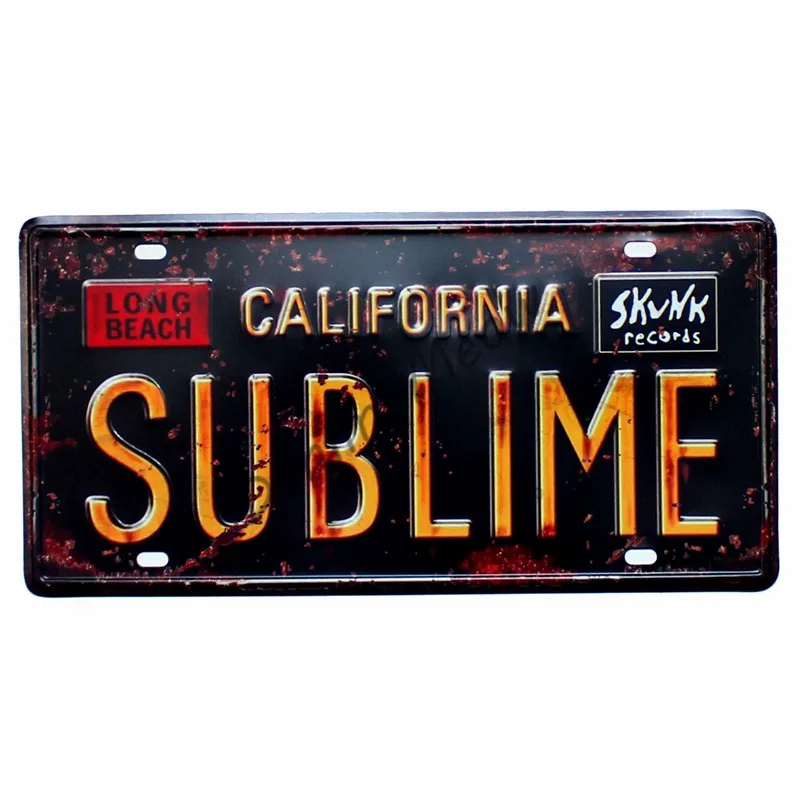 CALIFORNIA SUBLIME винтажная Автомобильная Лицензия ASSMAN металлические пластины настенные художественные ремесла винтажная железная живопись для винтажная вывеска Бар Кафе гараж плакаты WY46 - Цвет: 3