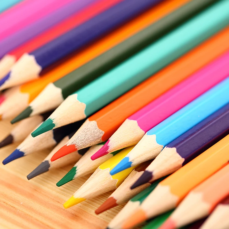 

DELI Wooden Colored Pencils Children's Drawing and Hand-painted Color Lead Easy to Color with Pencil Sharpener Painting Supplies