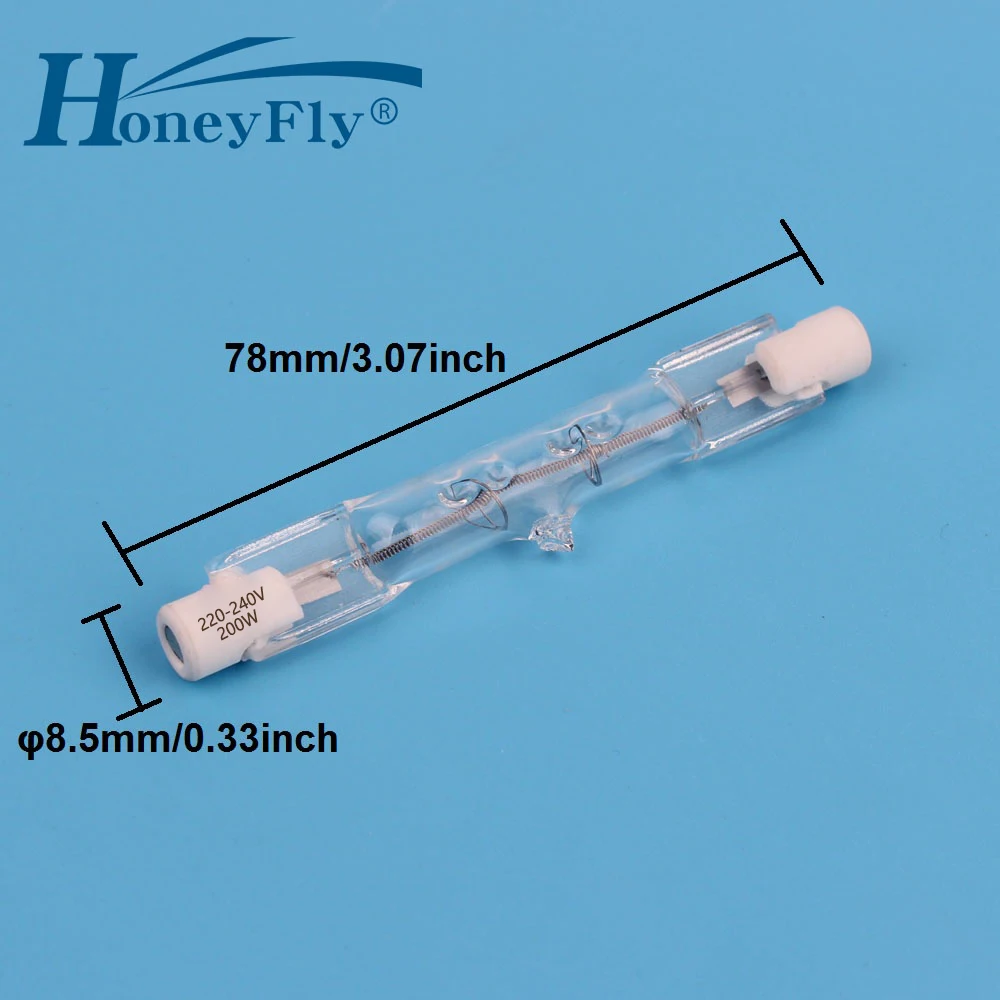 HoneyFly 2 шт. 78 мм линейная галогенная лампа J78 220 V/110 V 100W 150W 200W 250W R7S двухсторонняя нити потолочные светильники кварцевая трубка