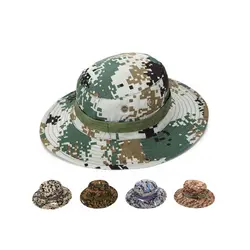 Открытый Летние путешествия Кемпинг туристическая шляпа закругленные края широкими полями камуфляжная шляпа с защитой от солнца для