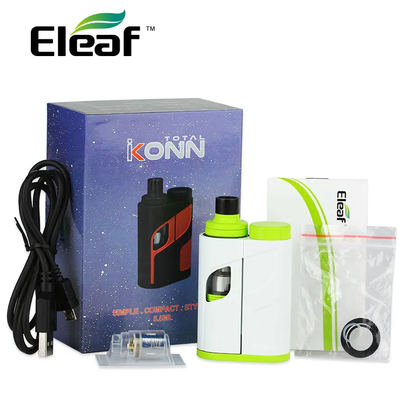 

2017 New 50W Eleaf iKonn Total Vape Kit 50W 5.5ml Ello Mini XL Tank iKonn Electronic Cigarette No 18650 Battery vs istick Pico