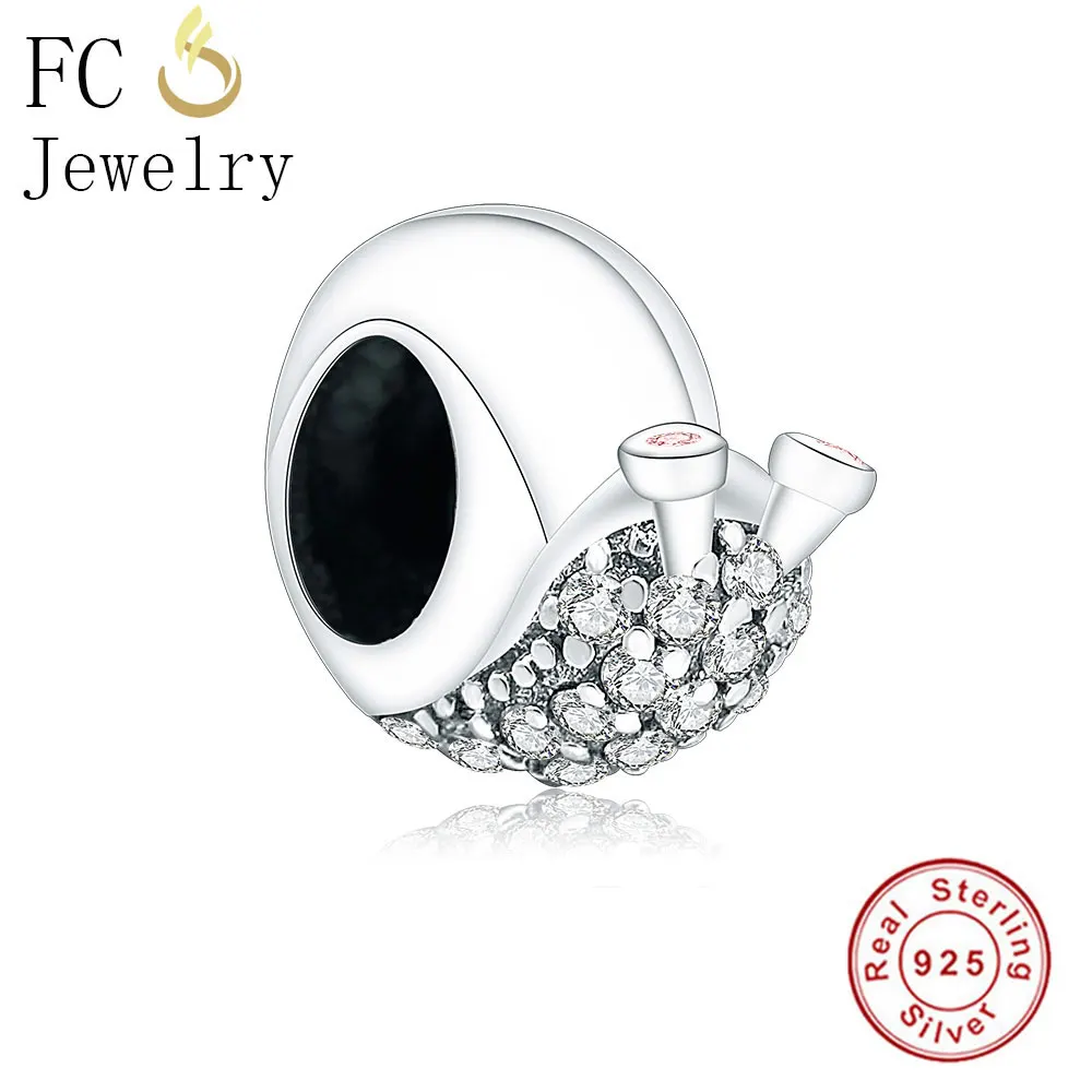 

FC Jewelry Fit Original Pandora Charms Bracelet 925 Silver European Animal Snails Mix Color Cubic Zirconia Beads Berloque DIY
