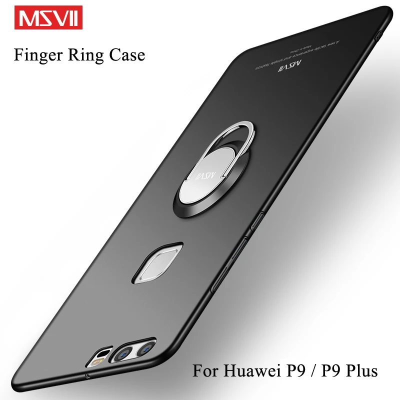 Huawei P9 чехол с металлическим кольцом магнитный держатель Тонкий Жесткий ПК задняя