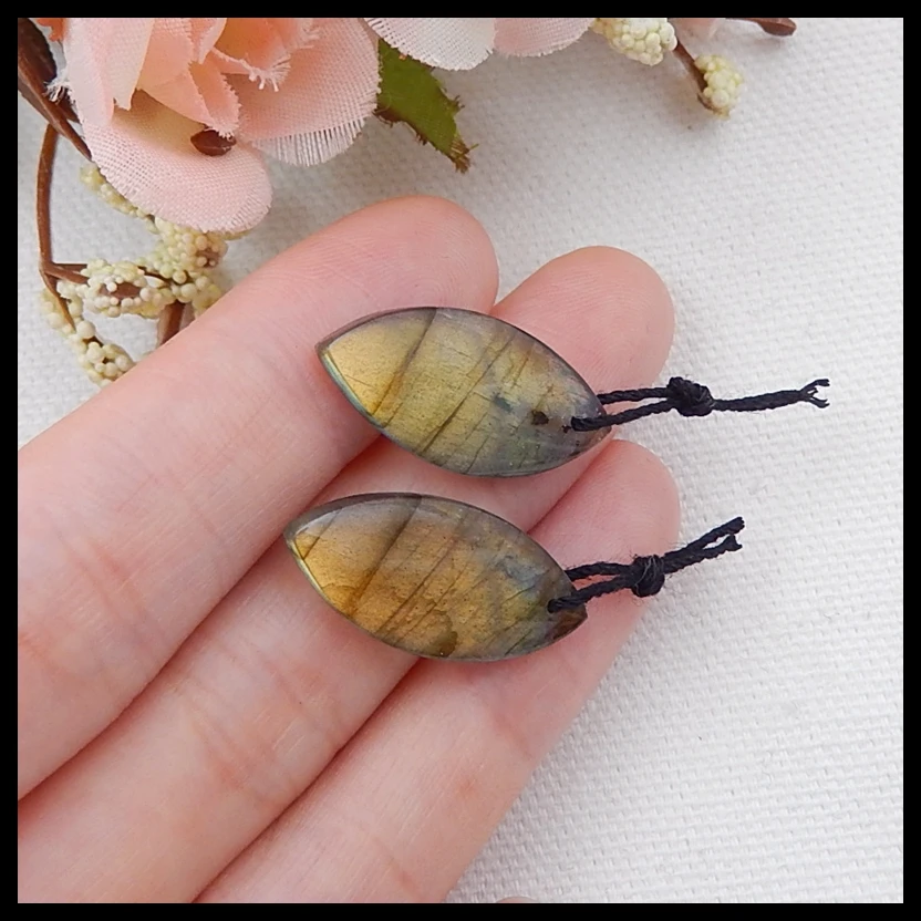 

Semi-precious stones Fashion Jewelry For Women Earrings Accessories,Labradorite,Gemstone women earring pair,24x12x4mm,3.3g