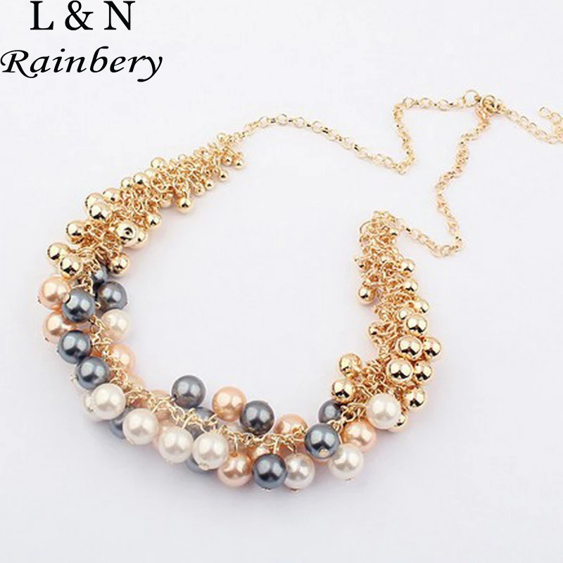 

Rainbery New Style Vintage Imitation Pearl Neckless Jewelry Women Necklace Colgantes Accesories Collares Mujer