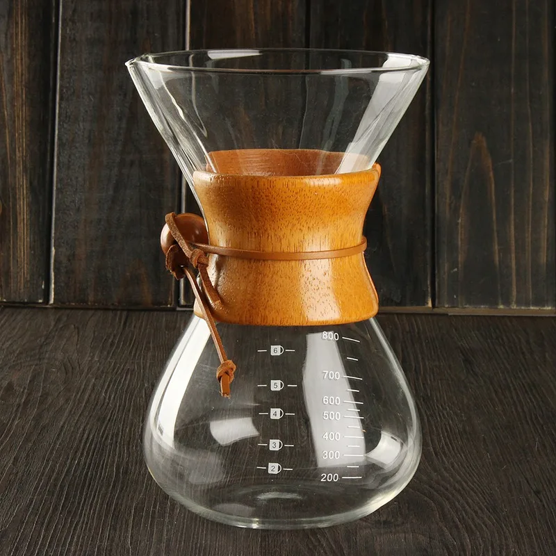 6 Cups Classic Glass Espresso Coffee Maker Chemex Style Pour Over Coffeemaker Coffee Machinein