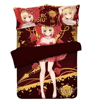 

Japanese Anime Best Selling Bed setting Bed Sheet/Duvet Cover/Two Pillowcases Bedding Linen 4pcs Set