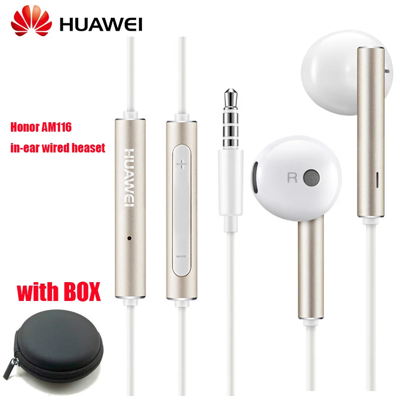 

HUAWEI Honor AM116 Wired Earphones with 1.2m Length 123dB In-ear headset support Android for Huawei Lenovo XiaoMi