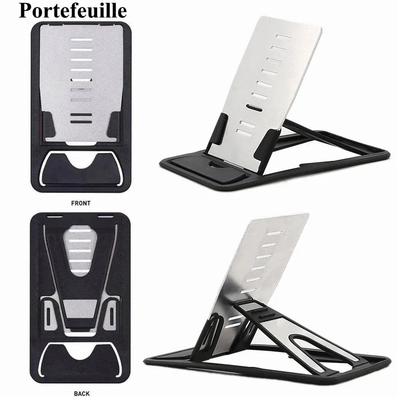 Portefeuille Universal Cell Phone Mini Card Stand Pocket Holder Desk Dock Cradle Table Desktop Kickstand for iPhone 6 7 iPad air (3)