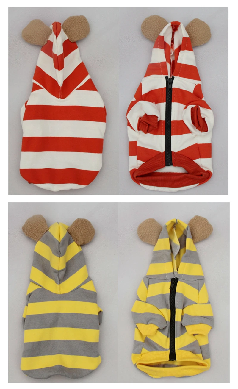 [& MPK Store] Французская одежда для бульдога, оранжевая полоска на молнии, одежда для собак, костюм для домашних животных