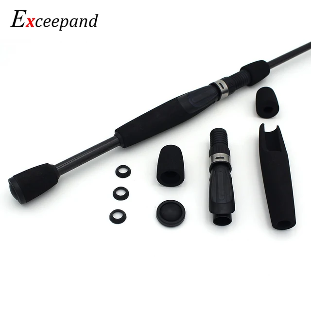 Exceepand Black EVA Foam Spinning Split Fishing Handle Grips Pole