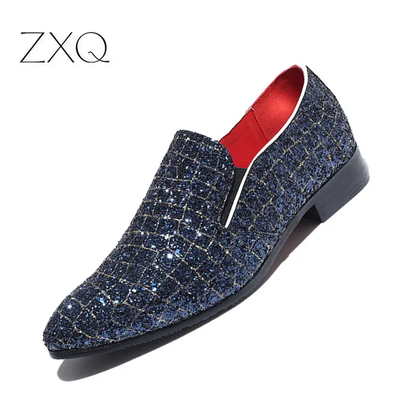 Designer Leather Dress Men Shoes Luxury Brand Sequins Fashion Ballroom New Italian Party Shoes For Men Big Size 38-48 Designer Leather Dress Men Shoes Luxury Brand Sequins Fashion Ballroom New Italian Party Shoes For Men Big Size 38-48