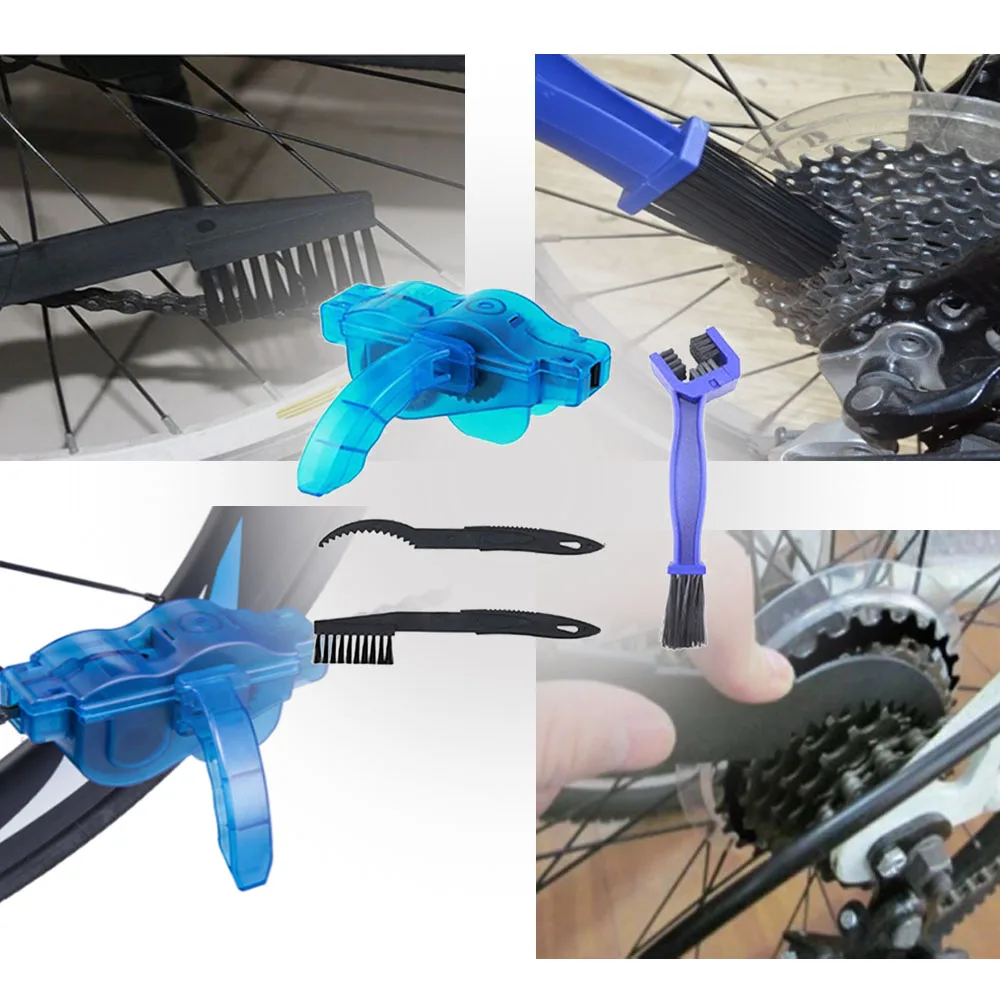 Набор для очистки велосипедной цепи, портативные щетки для велосипеда, инструменты для мытья, аксессуары для защиты цепи горного велосипеда