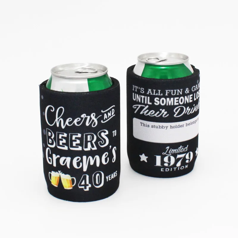 

400 Pieces Print Your Design Personalised Stubby Holders Promotional Wedding Gift Customize Sublimated Coolers Beer Can Cover