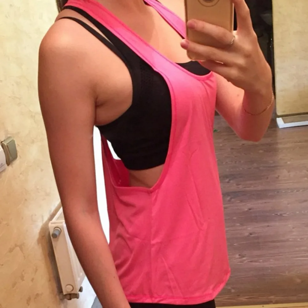 

6 Color 1Pc Women Fitness Sports Tank Top Seamless Blouse Stretch Vest GYM Workout Shirt