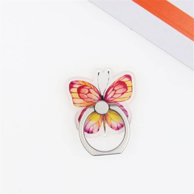 UVR Cartoon Butterfly Insect Phone Stand Mobile Finger Ring 360 Degree Rotation Holder For IPhone X 7 Plus Samsung Xiaomi