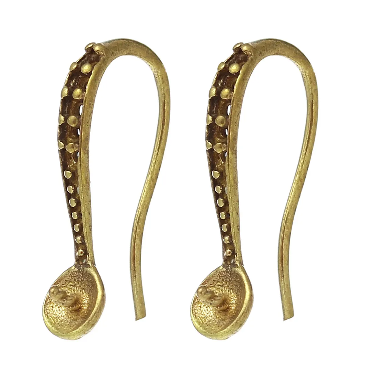 8SEASONS Copper Earring Components Hooks U shaped Brass Tone(Fit ss4