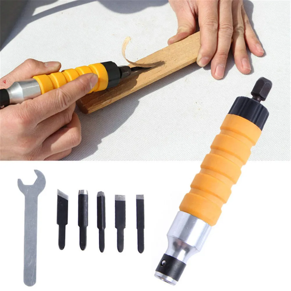 7 pcs Woodworking Carving Chisel Electric Machine Tool Kit Tools