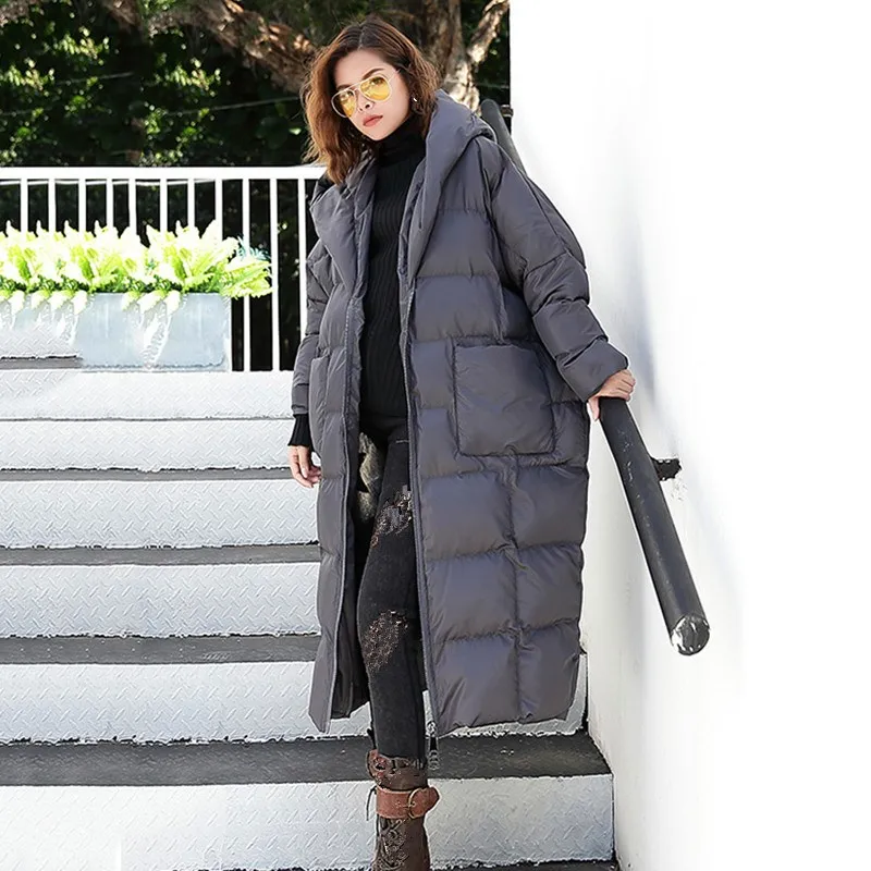 À rembourré Capuche Green 2018 Veste Longues Coton Noir Parkas Taille Pull Grande Chaud Hiver Manches Solide gris Femmes Lâche army qfxCIwFC