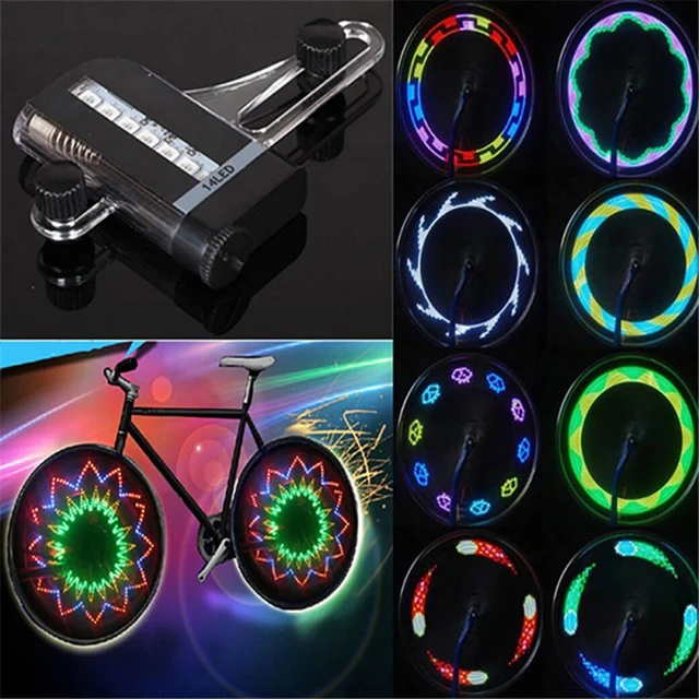 Luces LED para rueda de bicicleta, a la moda, a prueba de agua, coloridas,  de seguridad