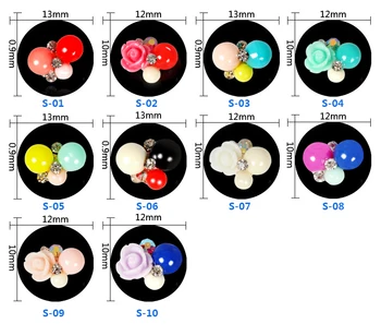 

Hot Sales 200pcs Nail art act the role ofing is tasted pearl DIYnail polish zircon rose flowers Nail strips candy color pearls