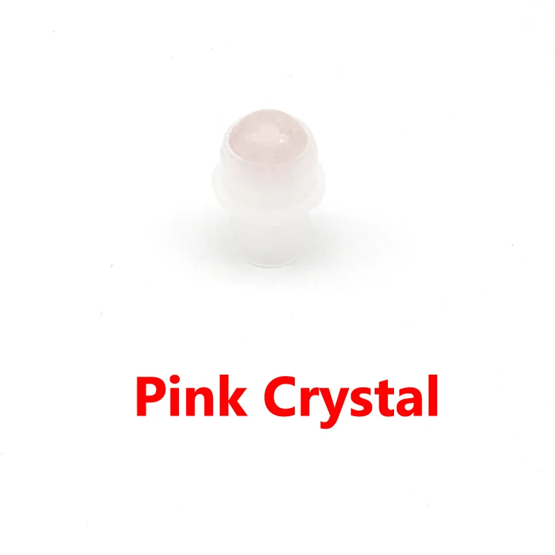 10 шт. Натуральные полудрагоценные камни драгоценный камень ролик для 5 мл 10 мл толстые эфирные масла ролл на стеклянные бутылки - Цвет: Pink Crystal
