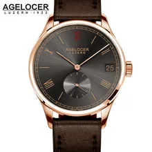 Luxury AGELOCER Wristwatch Brand Mechanical role Watch Gold plated Self Winding Military Fossiler Automatic Auto Date