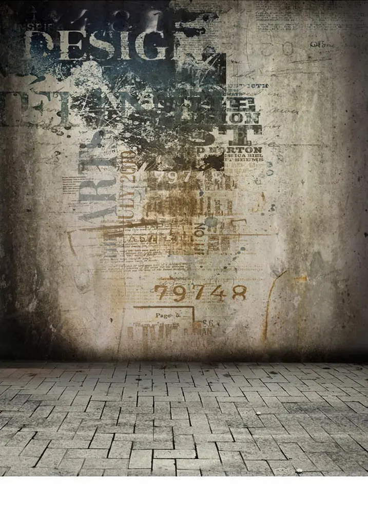 Фон для фотосъемки с изображением кирпичного пола в винтажном стиле 5x7ft |