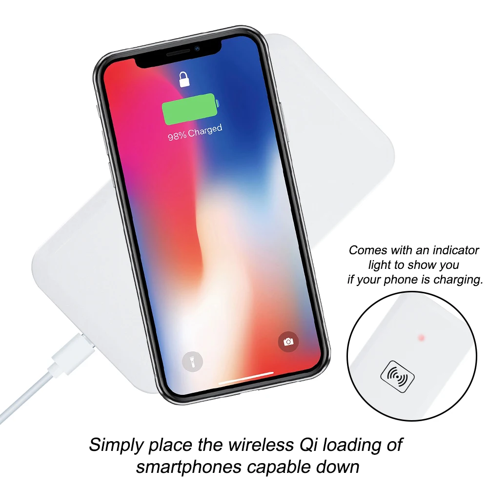 Универсальное умное Беспроводное зарядное устройство Powstro Qi для Samsung Galaxy S9 S8 S7edge
