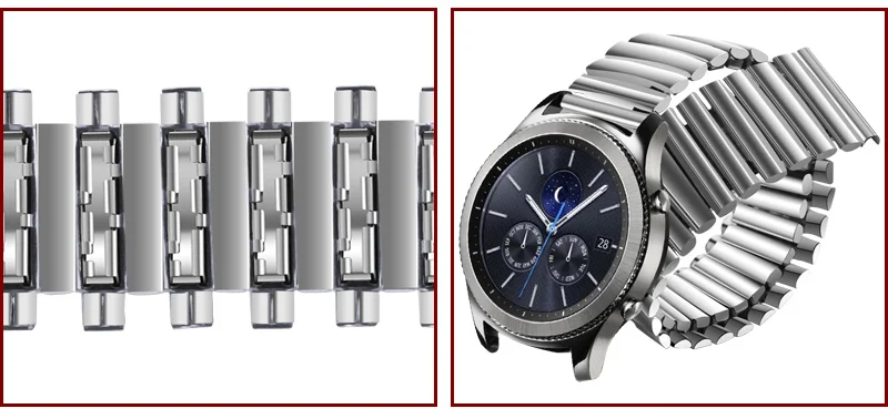 Нержавеющая сталь эластичный браслет для часов 22 мм для samsung классические/Frontie Шестерни S3 часы на эластичном браслете группы металлический