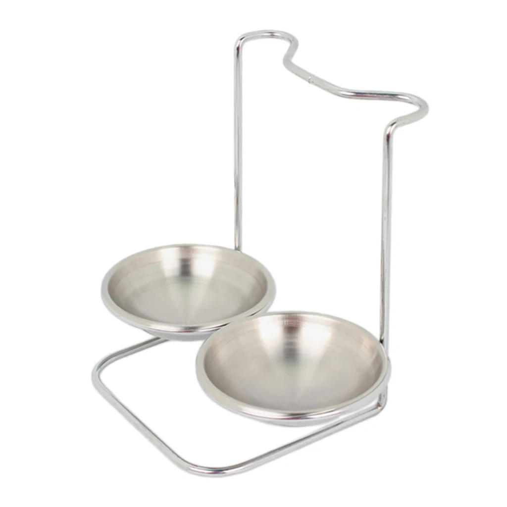 Spoon Rest, Stainless Steel Ladle Spoon Holder with Removable Bowl, Cooking Utensils Metal Stand Tray for Kitchen Counter