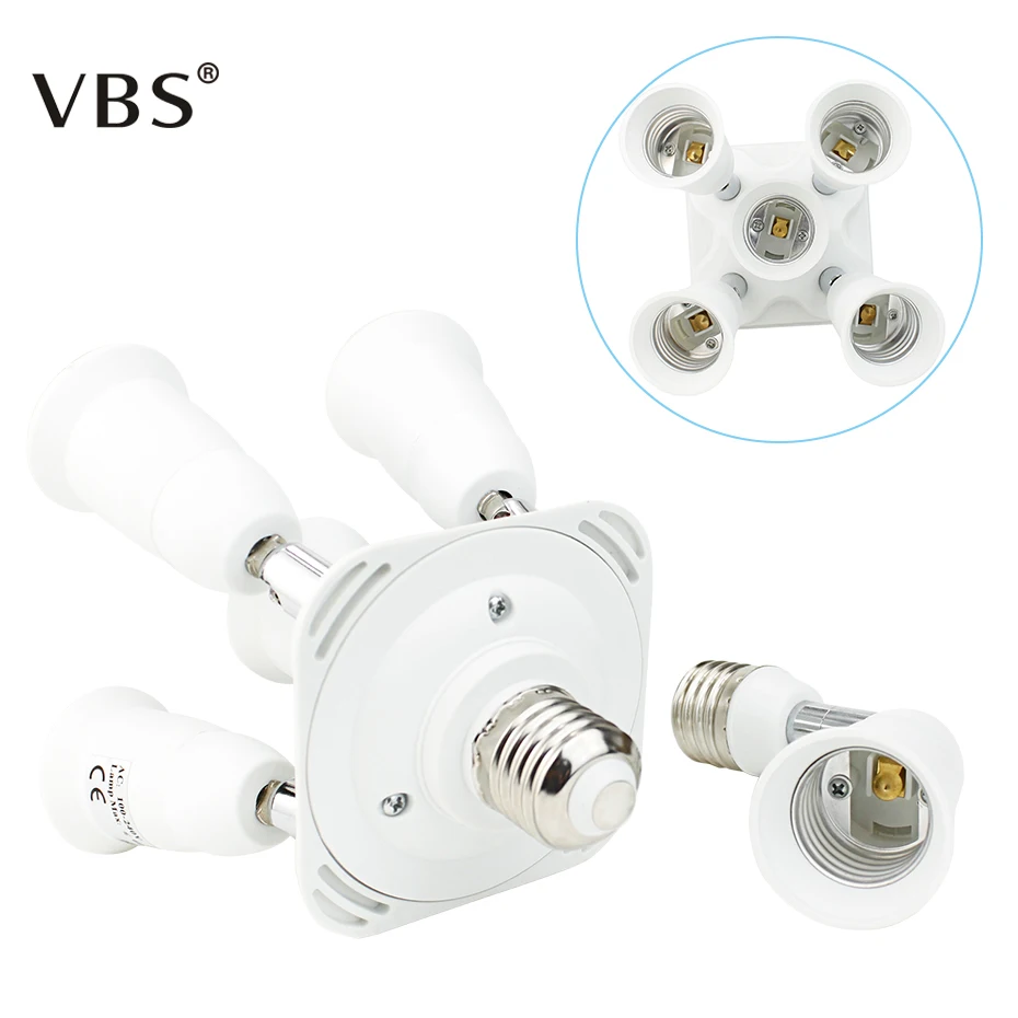 

Adjustable Standard E27 Lamp Bases Light Bulb Splitter Adapter Holder Socket for Home Studio Daylight Bulbs 90V-240V