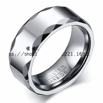 

BEIER quality men band ring silver ring colour 8mm width Tungsten carbide ring never stripe rust or fade weeding jewelry BR-W091
