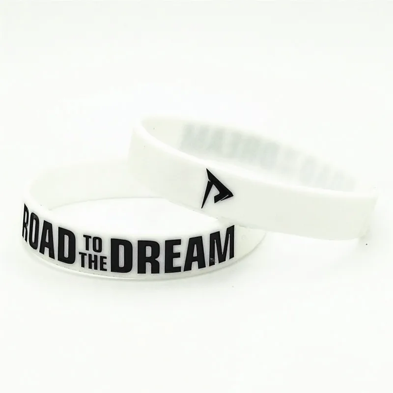 Road to the Dream Rubber Silicone Bracelets&Bangles silicone wristband Ink Filled Letter Women Men Bracelet Rubber Wrstband Gifts SH307 1PC