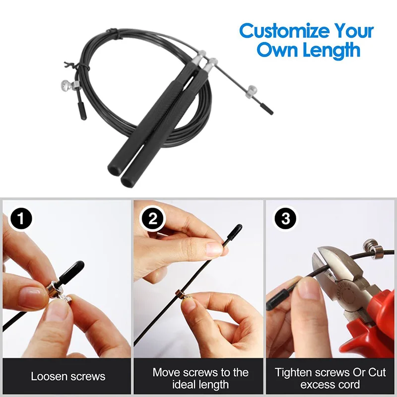 3M Speed Jump Rope Aluminium Handles Crossfit Fitness Training Workout Sports Adjustable Stainless Steel Rope Home Gym Exercise 