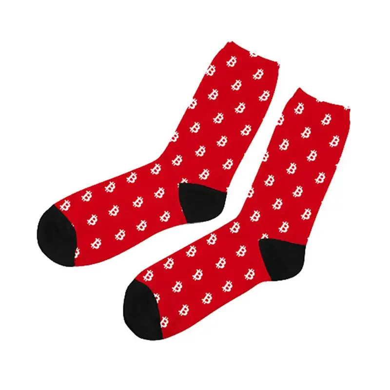 1 пара новых Хлопковых Носков мужские Смешные носки со знаком Биткоин и доллара дышащие крутые макс Длинные носки Дешевые чулочно-носочные изделия - Цвет: H