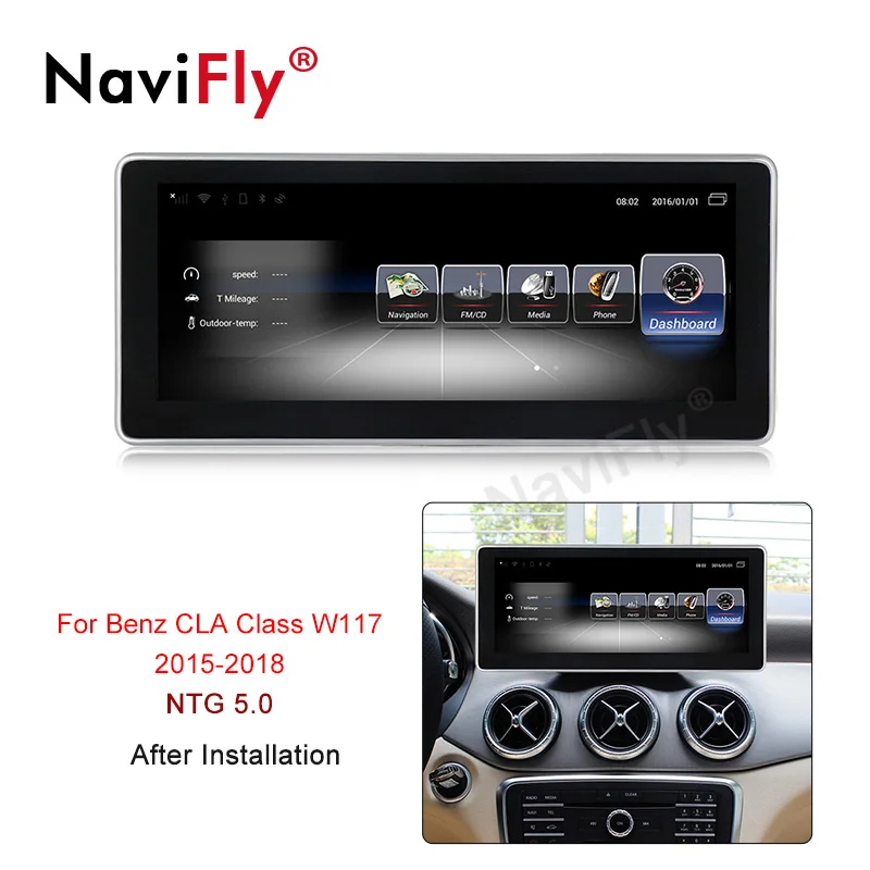 NaviFly 3+ 32 Android 7,1 автомобильный мультимедийный плеер для Mercedes Benz cla Class W117 2013- gps навигационный головное устройство wifi BT