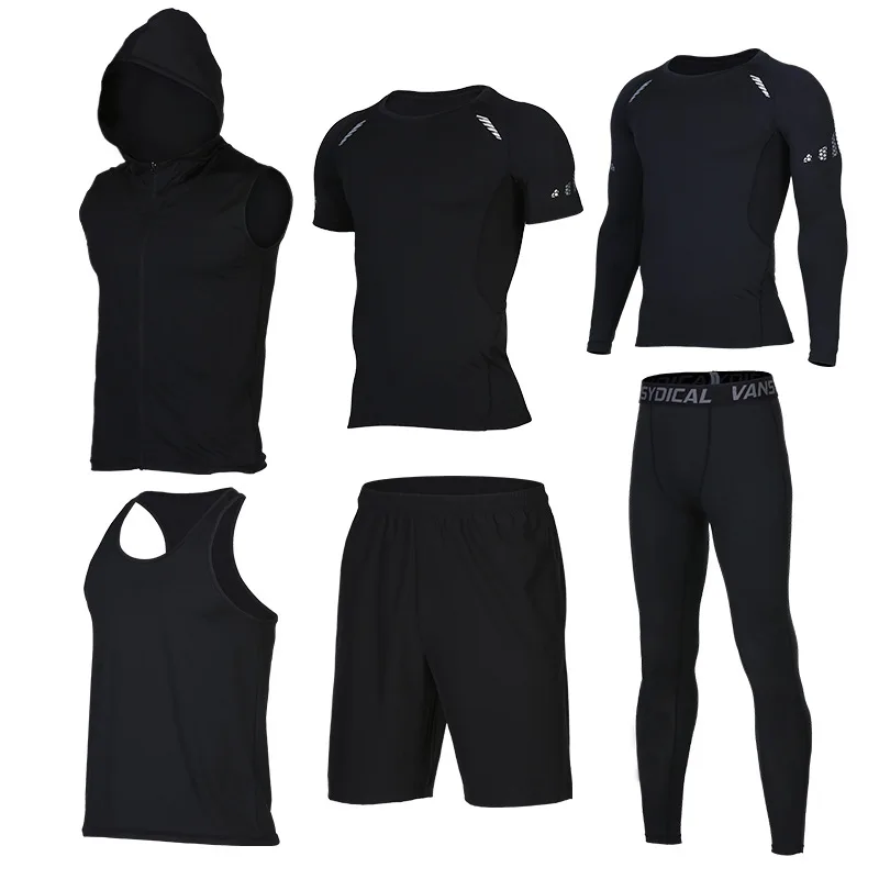 Дышащий комплект для бега мужские спортивные колготки Спортивная одежда для бега компрессионные баскетбольные костюмы для тренировок одежда для футбола спортивный комплект для бега