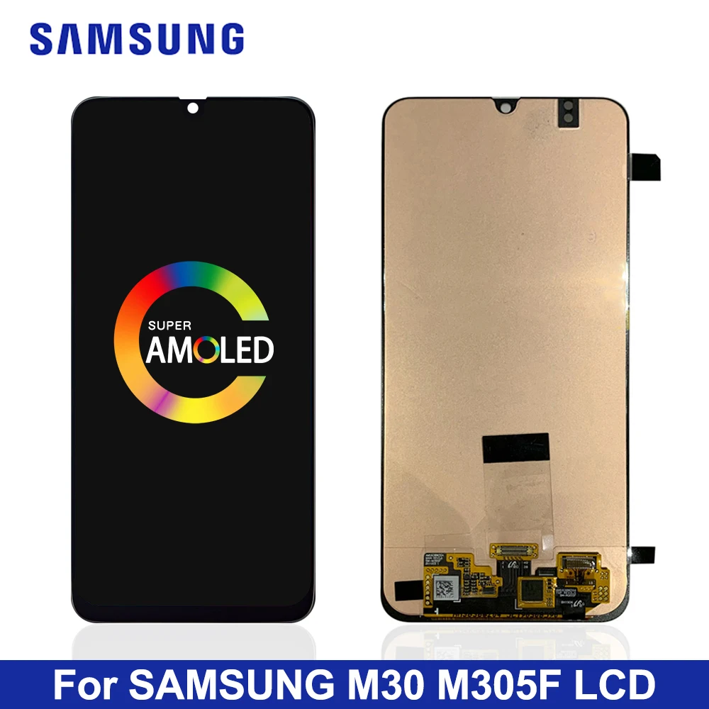 6,4 ''ЖК-дисплей для samsung Galaxy M30 M305F lcd кодирующий преобразователь сенсорного экрана в сборе Замена для samsung M30 lcd