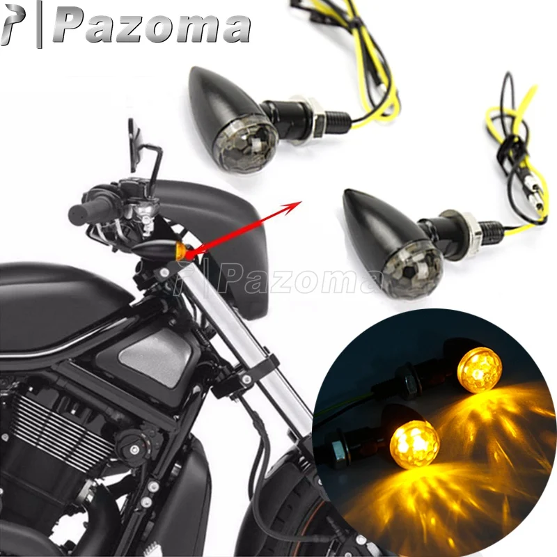 cheap Motorcycle Retro Bullet LED Turn Signal Emark E11 Blinkers For Harley Chopper Bobber Yamaha Honda Kawasaki Street Sport Bikes