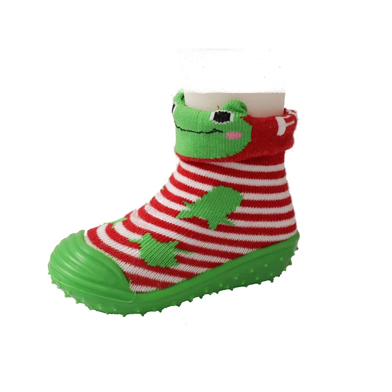 

4colors Baby boy&girl first walkers cute Non Slip Socks with Rubber Soles Toddler Floor soft Shoes Infant cartoon Prewalker