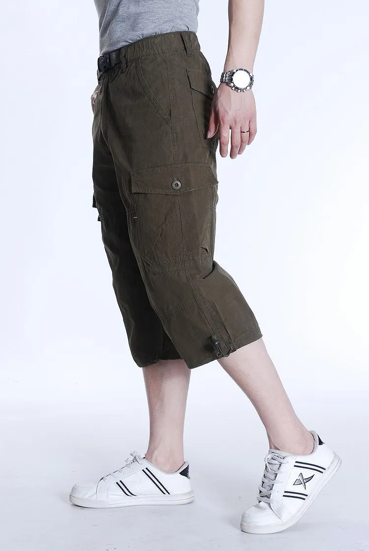 6XL 7XL Летние повседневные шорты для мужчин Хлопковые Бриджи с большим карманом Свободные мешковатые хип хоп шорты-бермуды Военная Униформа мужс