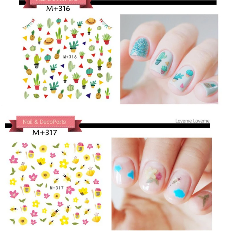 

10 sheet Design Water Transfer Nails Art Sticker Harajuku Rainbow Feathers Nail Wraps Sticker Watermark Fingernails Decals