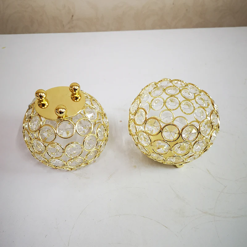

Crystal candle holders gold Cylinder 10cm tealight wedding decoration candy bar birthday candle stand home & Bar & party Decor