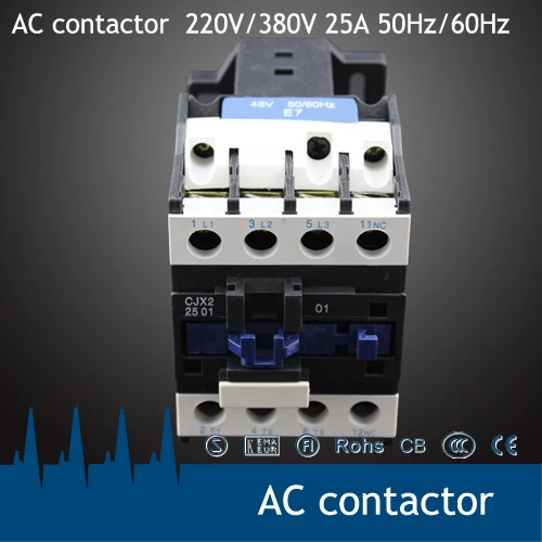 

CJX2-2501 Coil 220V 3 Pole 1NC Short Circuit Protector reverse contactor ac unit