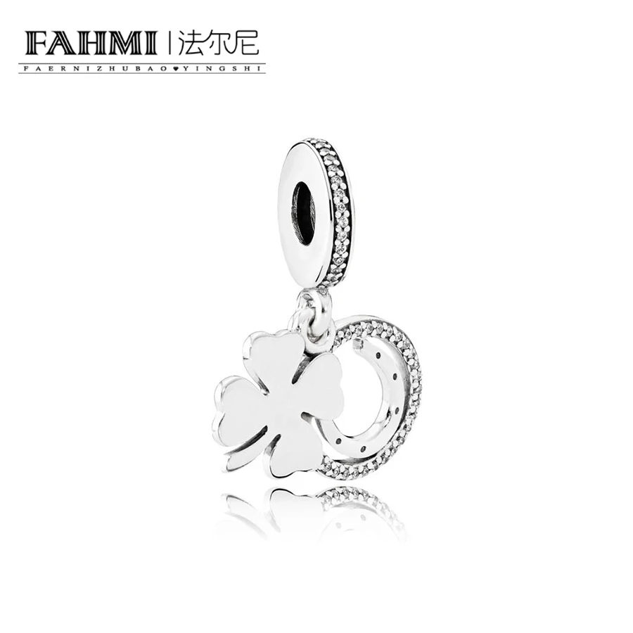 

FAHMI 100% 925 Sterling Silver 1:1 LUCKY DAY HANGING CHARM Original Women Wedding Fashion Jewelry 792089CZ