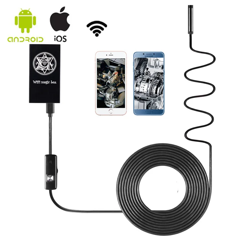 Обновленный WIFI 5 мм диаметр USB эндоскоп объектив камеры водонепроницаемый с 6