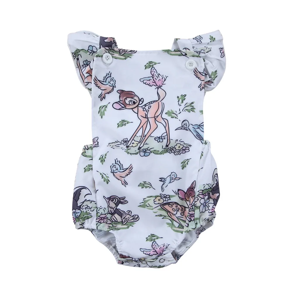 

Fashion 2018 Lovely Newborn Baby Girl Boy Romper Deer Ruffles Playsuit Clothes Sunsuit Outfits