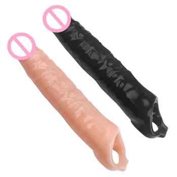 28cm Long Large Size Penis Extender Condoms Reusable Penis Sleeve Girth Impotence Dick Enlargement Sex Toys Cock Ring For Men 1