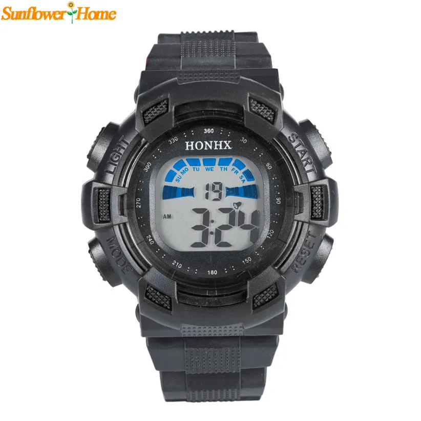 

Newly Design Mens Fashion Brand Digital LED Date Alarm Sports Rubber Band Wrist Watch 160808 Drop Shipping